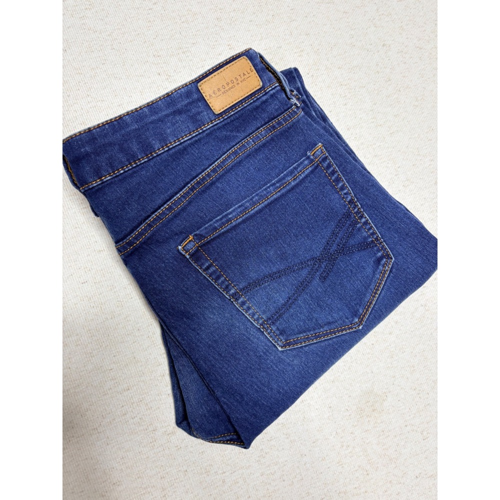 Aeropostale High Waisted Jegging‎ Womens Blue Denim Stretch Skinny Jeans Medium